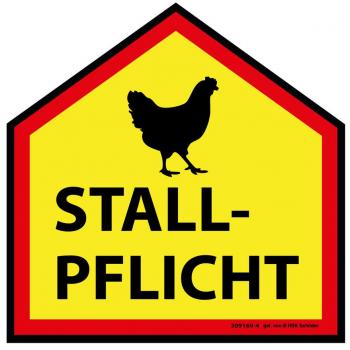 PST-Schild - STALLPFLICHT - Gr. ca. 30 x 30 cm - 309169/4