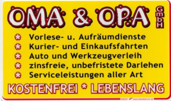 Spaßschild Schild - Oma und Opa GmbH - Gr. ca. 25x15 cm - 309255