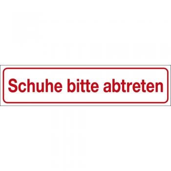 Hinweisschild - Schuhe bitte abtreten - Gr. ca. 25 x 6 cm - 309312