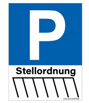 PST-Schild - Parkschild Parkplatz Stellordnung - 309484/1 - Gr. 45 x 60 cm