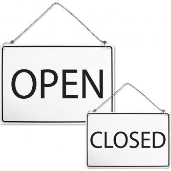 Wendeschild inkl. Kette - Open - Closed - Gr. ca. 30 x 20cm - 309606