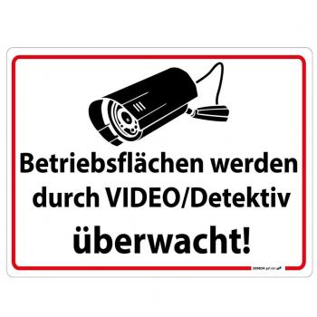 Schild - Betriebsflächen werden durch Video/Detektiv überwacht - 309834 - Gr. 40 x 30 cm
