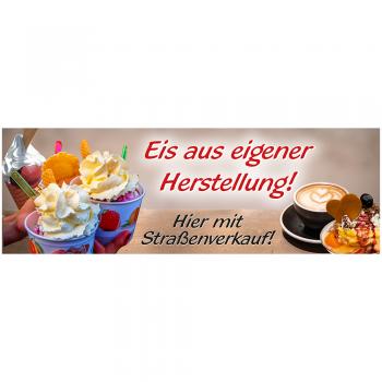 Banner Spannband Werbebanner Gr. 3 x 1m - Eis aus eigener Herstellung - 309978/1