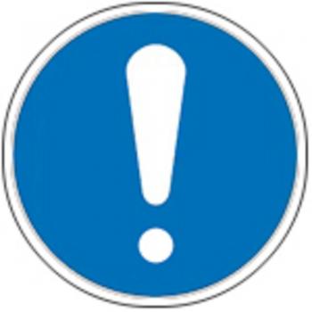 Schild Gebotszeichen nach ISO 7010 - allgemeines Gebotszeichen - 320061 rund Gr. ca. 20cm