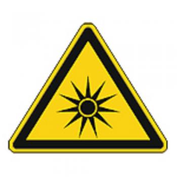 Schild Warnzeichen nach ISO 7010 - Warnung vor optischer Strahlung - 320207 Gr. ca. 19cm x 16cm