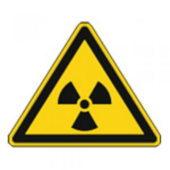 Schild Warnzeichen nach ISO 7010 - Warnung vor radioaktiven Stoffen/Strahlung - 320283 Gr. ca. 19 x 16 cm