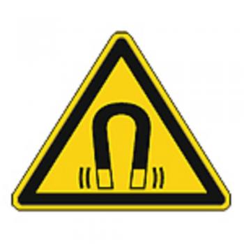 Schild Warnzeichen nach ISO 7010 - Warnung vor magnetischem Feld - 320286 Gr. ca. 19 x 16 cm
