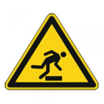 Schild Warnzeichen nach ISO 7010 - Warnung vor Hindernissen am Boden - 320287 Gr. ca. 19cm x 16cm