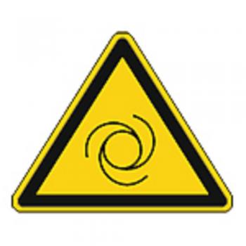 Schild Warnzeichen nach ISO 7010 - Warnung vor automatischem Anlauf - 320299 Gr. ca. 19 x 16 cm