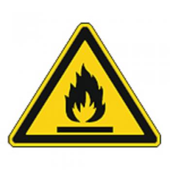 Schild Warnzeichen nach ISO 7010 - Warnung vor feuergefährlichen Stoffen - 320301 Gr. ca. 19cm x 16cm