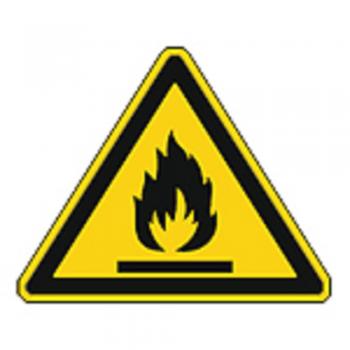 Schild Warnzeichen nach ISO 7010 - Warnung vor feuergefährlichen Stoffen - 320301 Gr. ca. 19 x 16 cm
