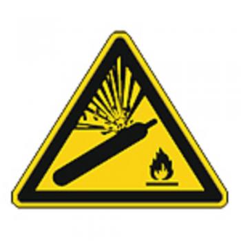 Schild Warnzeichen nach ISO 7010 - Warnung vor Gasflaschen - 320309 Gr. ca. 19cm x 16cm