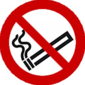 Schild Verbotszeichen nach ISO 7010 - Rauchen verboten - 320482 rund Gr. ca. 20cm