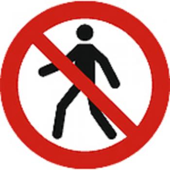 Schild Verbotszeichen nach ISO 7010 - Fußgänger verboten - 320484 rund Gr. ca. 20cm