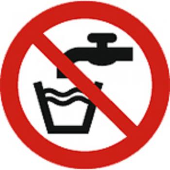 Schild Verbotszeichen nach ISO 7010 - kein Trinkwasser - 320485 rund Gr. ca. 20cm