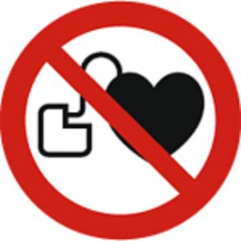 Schild Verbotszeichen nach ISO 7010 - kein Herzschrittmacher oder Defi - 320487 rund Gr. ca. 20cm