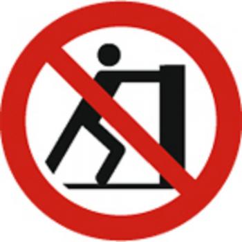 Schild Verbotszeichen nach ISO 7010 - Schieben verboten - 320495 rund Gr. ca. 20cm
