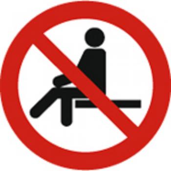 Schild Verbotszeichen nach ISO 7010 - Sitzen verboten - 320496 rund Gr. ca. 20cm