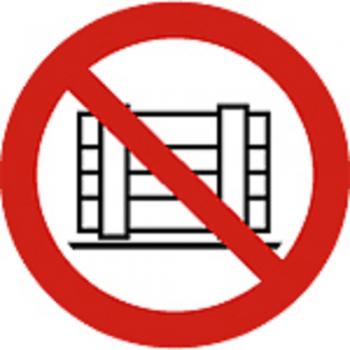 Schild Verbotszeichen nach ISO 7010 - Abstellen oder Lagern verboten - 320501 rund Gr. ca. 20cm