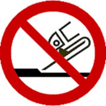Schild Verbotszeichen nach ISO 7010 - Nicht zulässig für Seitenschleifen - 320510 rund Gr. ca. 20cm