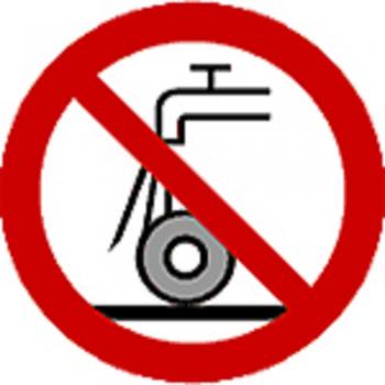 Schild Verbotszeichen nach ISO 7010 - Nicht zulässig für Nassschleifen - 320511 rund Gr. ca. 20cm