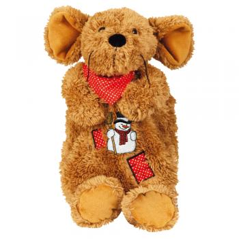 Wärmflasche Maus mit Einstickung Schneemann 34928 beige