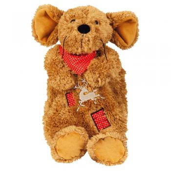 Wärmflasche Maus mit Einstickung Rentier 34963 braun