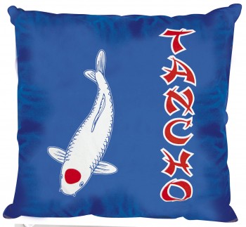Ziekissen Kissen - Koi Tancho Koikarpfen - KO245 blau - Gr. ca. 40x40cm