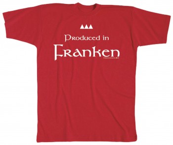 Kinder T-Shirt mit Print - Produced in Franken - 08123 - rot - Gr. 110/116