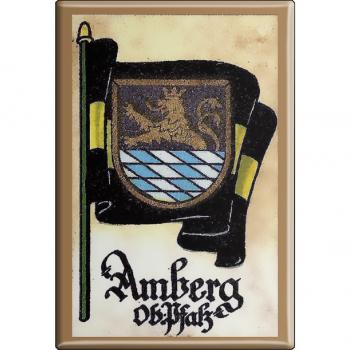 Küchenmagnet - Wappen Amberg - Gr. ca. 8 x 5,5 cm - 37502 - Magnet Kühlschrankmagnet