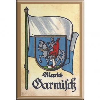 Küchenmagnet - Wappen Garmisch - Gr. ca. 8 x 5,5 cm - 37522 - Magnet Kühlschrankmagnet