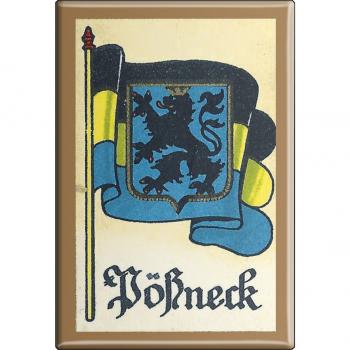 Küchenmagnet - Wappen Pösneck - Gr. ca. 8 x 5,5 cm - 37540 - Magnet Kühlschrankmagnet