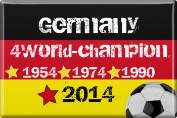 Magnet - Germany 4World Champion - Gr.ca. 8x5,5 cm - 38146