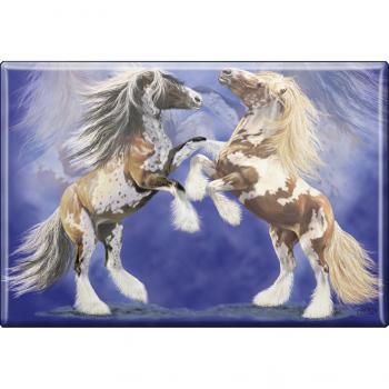 MAGNET - Pferde 2 steigende Tinker - Kollektion Bötzel - Gr. ca. 8 x 5,5 cm - 38662 - Küchenmagnet