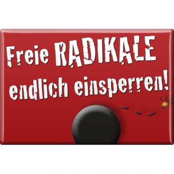 Magnet - RADIKALE EINSPERREN - Gr. ca. 8 x 5,5 cm - 38886 - Küchenmagnet