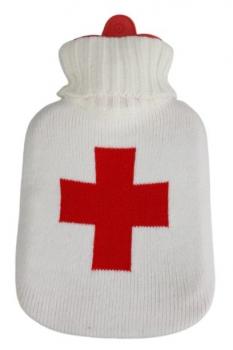 Wärmflasche mit Einstickung – Rotes Kreuz - 39112 Hellbeige