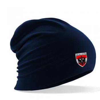 Longbeanie Slouch-Beanie Sommerbeanie mit Textildruck Wappen - AUSTRIA - SB55052