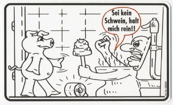 Spaß-Schild f. Toilette - Sei kein Schwein - Gr. 25x15cm - 308269