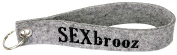 Filz-Schlüsselanhänger mit Stick SEXbrooz Gr. ca. 17x3cm 14214 grau