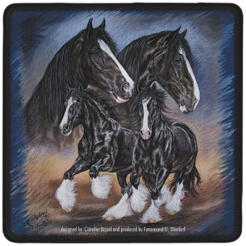 Untersetzer 2er-Set Pferde - Shirehorse - 23516 Gr. ca. 10x10cm