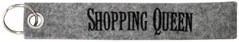 Filz-Schlüsselanhänger mit Stick SHOPPING QUEEN Gr. ca. 17x3cm 14143 grau