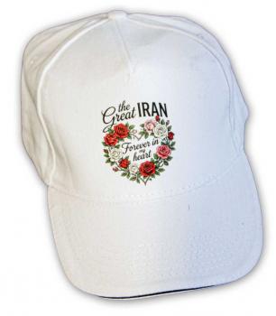 Baseballcap mit Textildruck - The Great IRAN forever in my heart - 50196 weiß