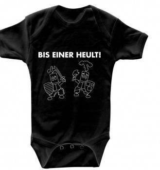 Babystrampler mit Print – Bis einer Heult – 08493 schwarz - 0-6 Monate