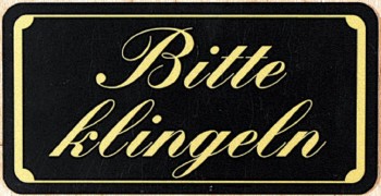 Türschild - BITTE KLINGELN - Gr. ca. 150 x 75 mm - 308070