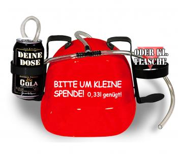 Trinkhelm Spaßhelm mit Print - Bitte um kleine Spende - 0,33L genügt - 51656