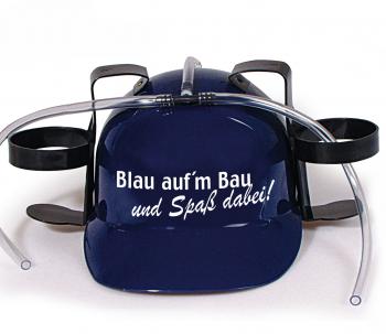 Trinkhelm Spaßhelm mit Print - Blau auf´m Bau und Spaß dabei - 51658