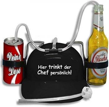 Trinkhelm Spaßhelm mit Print - Hier trinkt der Chef persönlich - 51660 schwarz