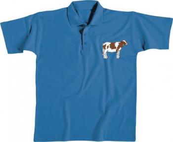 Poloshirt mit Einstickung - KUH - 10543 - blau - Gr. XL