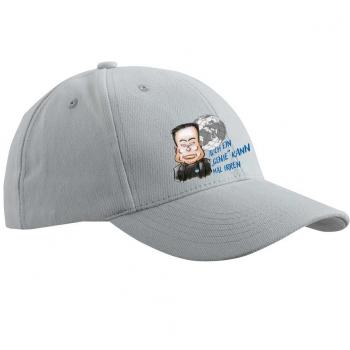 Baseballcap mit Textildruck - MUSK Auch ein GENIE kann mal Irren - 52057 Hellgrau