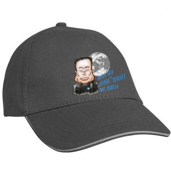 Baseballcap mit Textildruck - MUSK Auch ein GENIE kann mal Irren - 52058 Dunkelgrau